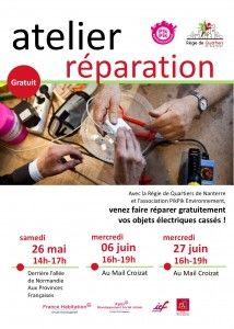 Lire la suite à propos de l’article Ateliers réparation – mai et juin 2018